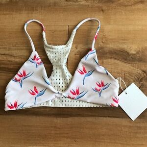 Acacia swimwear bird of paradise mesh bikini top